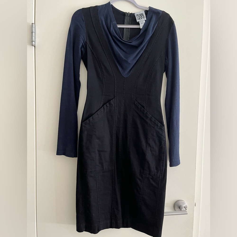 Prairie UnderGround Cotton Dress, Black/Blue